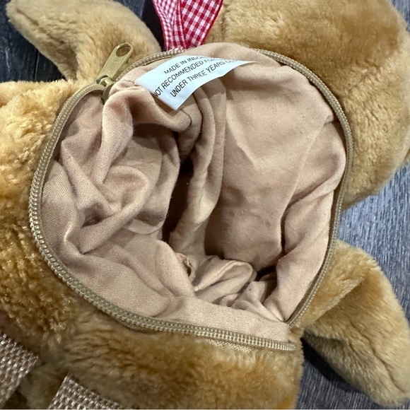 Kidcore 90s teddy bear backpack streetwesr zipper pouch